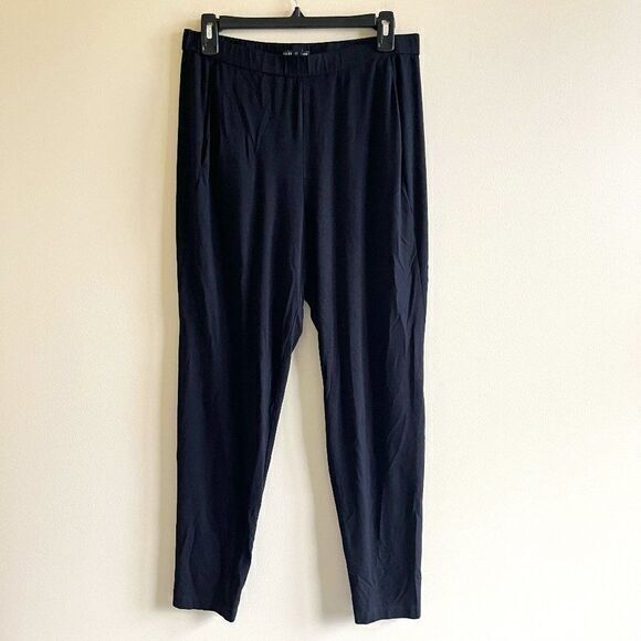 Eileen Fisher Black Pants‎ Pull On Ankle Capri Elastic Waist Womens Size S - Picture 1 of 8